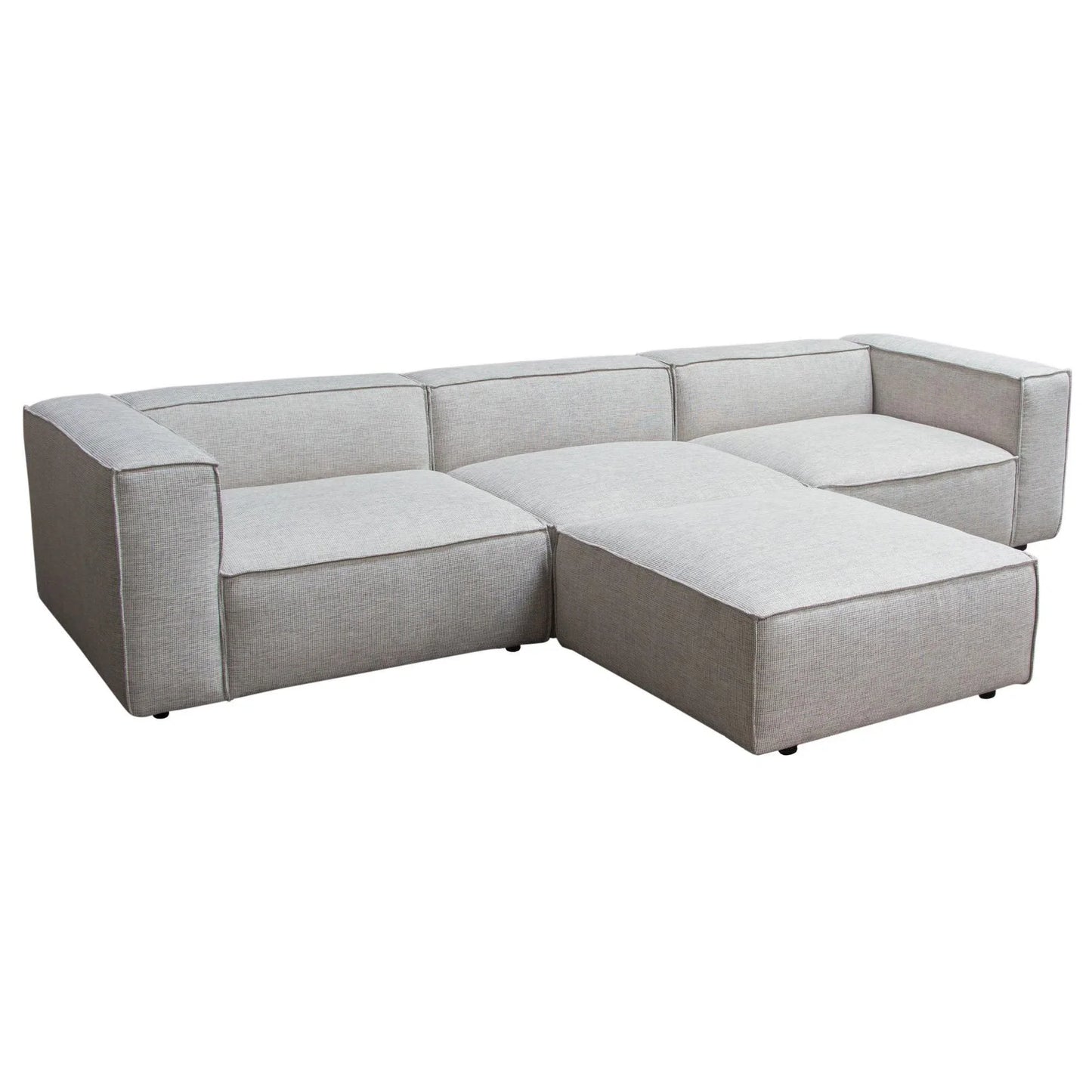 4 PC Set Grey -Beige Low Back Modular Sectional Sofa With Ottoman Modular Sofas Sideboards and Things  By Diamond Sofa