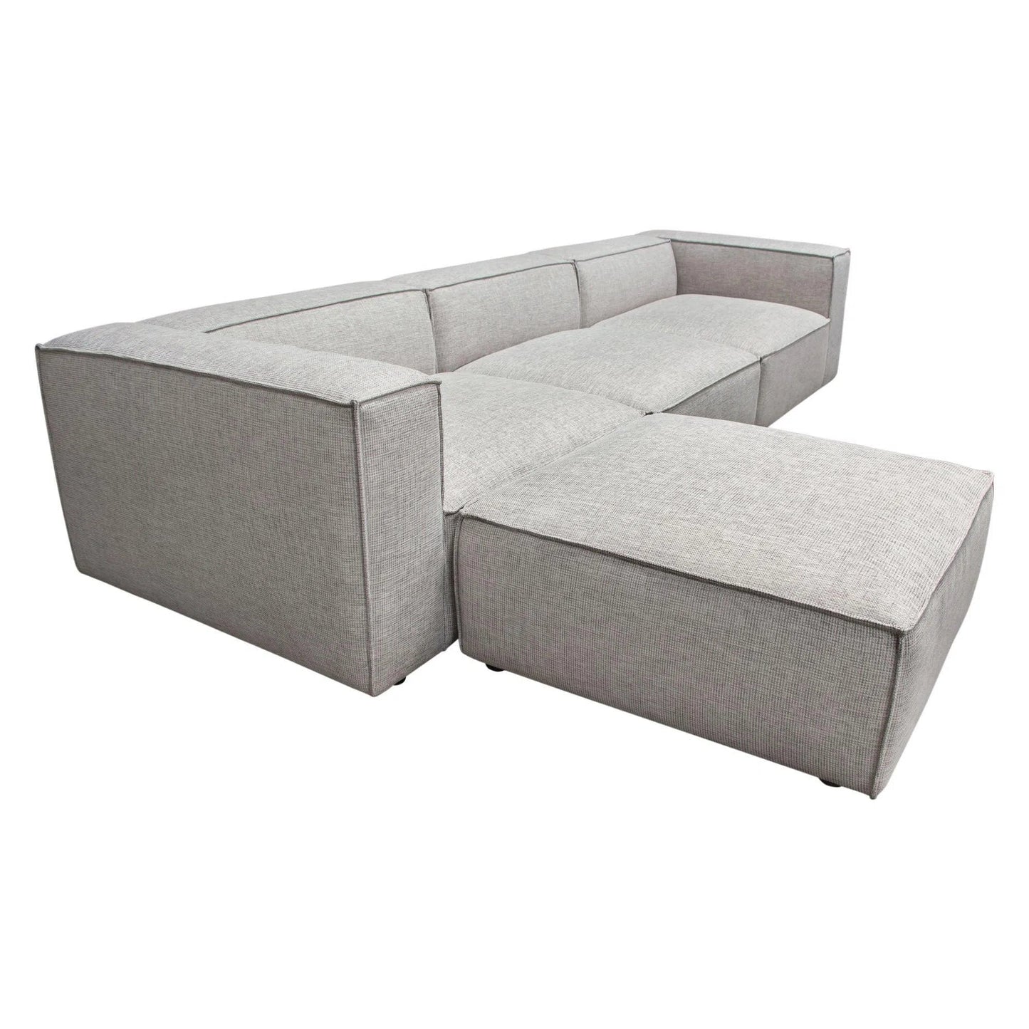 4 PC Set Grey -Beige Low Back Modular Sectional Sofa With Ottoman Modular Sofas Sideboards and Things  By Diamond Sofa