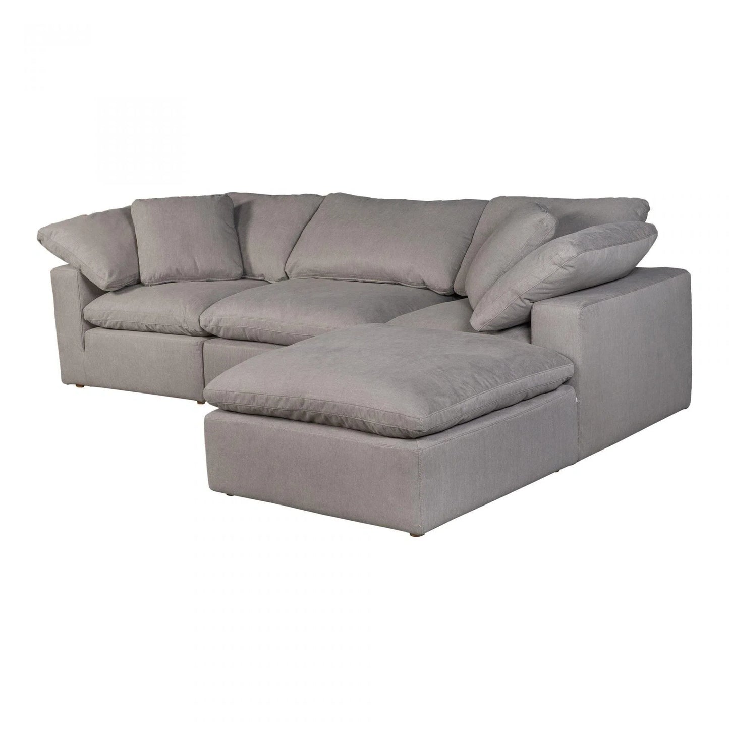 4 PC Set Stain Resistant Grey Sectional Modular Lounge Modular Sofas LOOMLAN By Moe's Home