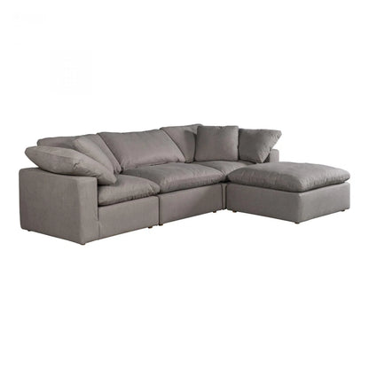 4 PC Set Stain Resistant Grey Sectional Modular Lounge Modular Sofas LOOMLAN By Moe's Home