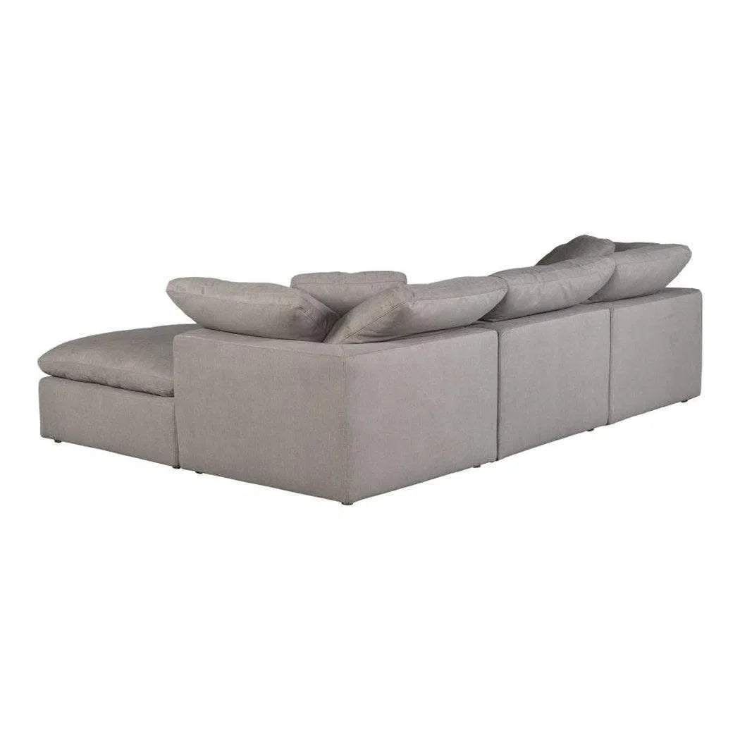 4 PC Set Stain Resistant Terra Condo Grey Sectional Modular Lounge Modular Sofas LOOMLAN By Moe's Home