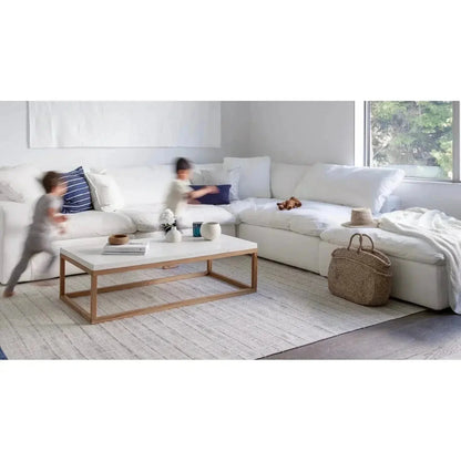 4 PC Set Stain Resistant Terra Condo White Sectional Modular Lounge Modular Sofas LOOMLAN By Moe's Home