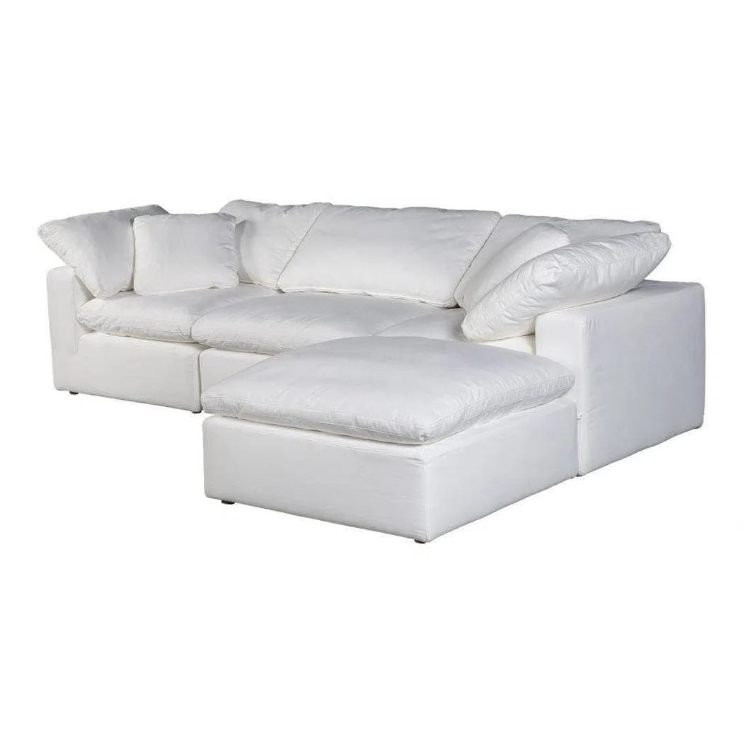 4 PC Set Stain Resistant Terra Condo White Sectional Modular Lounge Modular Sofas LOOMLAN By Moe's Home