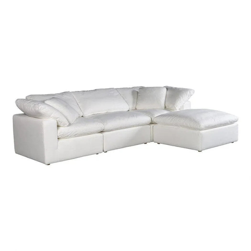 4 PC Set Stain Resistant Terra Condo White Sectional Modular Lounge Modular Sofas LOOMLAN By Moe's Home