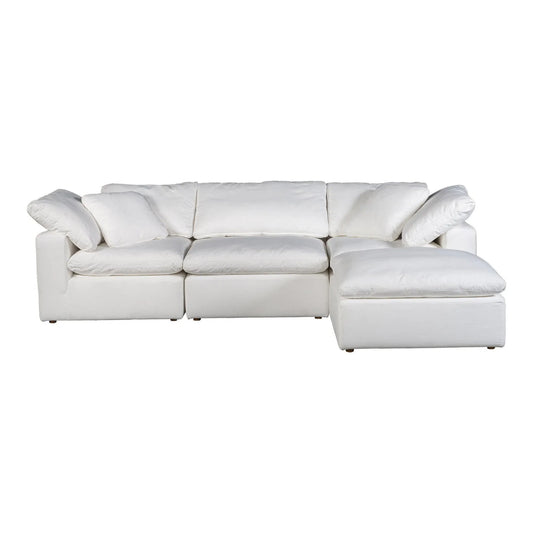 4 PC Set Stain Resistant Terra Condo White Sectional Modular Lounge Modular Sofas LOOMLAN By Moe's Home