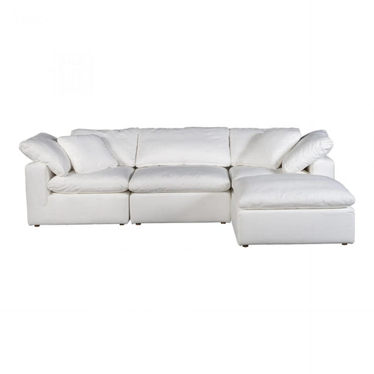 4 PC Set Stain Resistant White Sectional Modular Lounge Modular Sofas LOOMLAN By Moe's Home