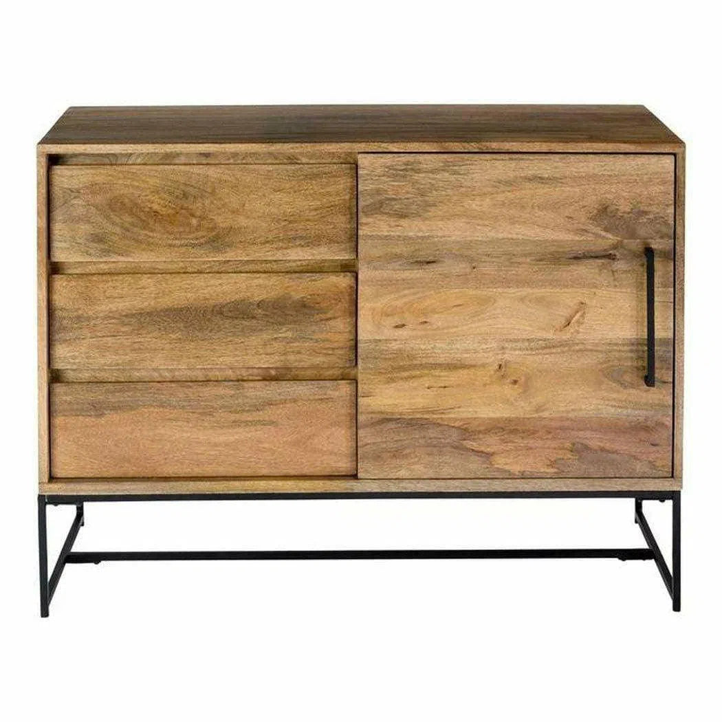 40" Petite Sideboard with Drawers on Metal Stand Sideboards LOOMLAN By Moe's Home