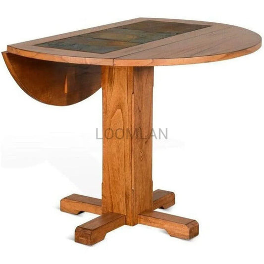 40" Small Round Rustic Farmhouse Drop Leaf Dining Table Dining Tables Sideboards and Things By Sunny D