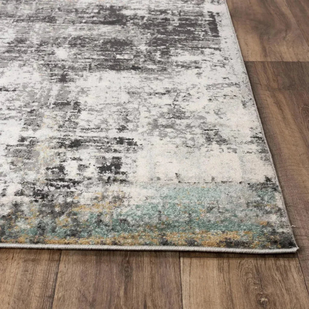 Chub Abstract Blue Kitchen Hallway Runner Rug -- blue