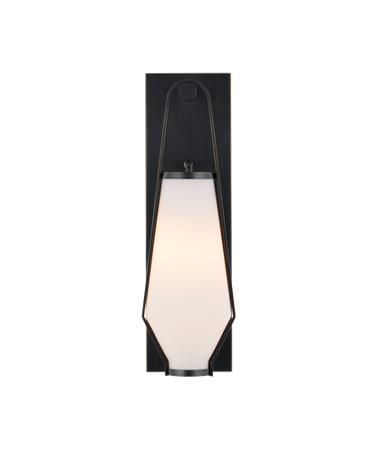 Brompton Metal and Glass Black Bath Wall Sconce