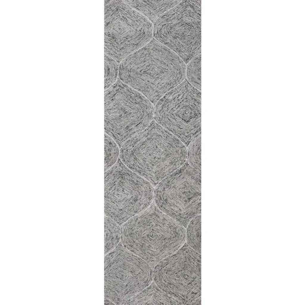 Chic Wool Gray Hallway Kitchen Runner Rug