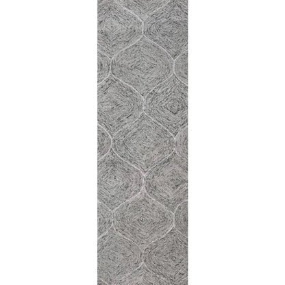 Chic Wool Gray Hallway Kitchen Runner Rug