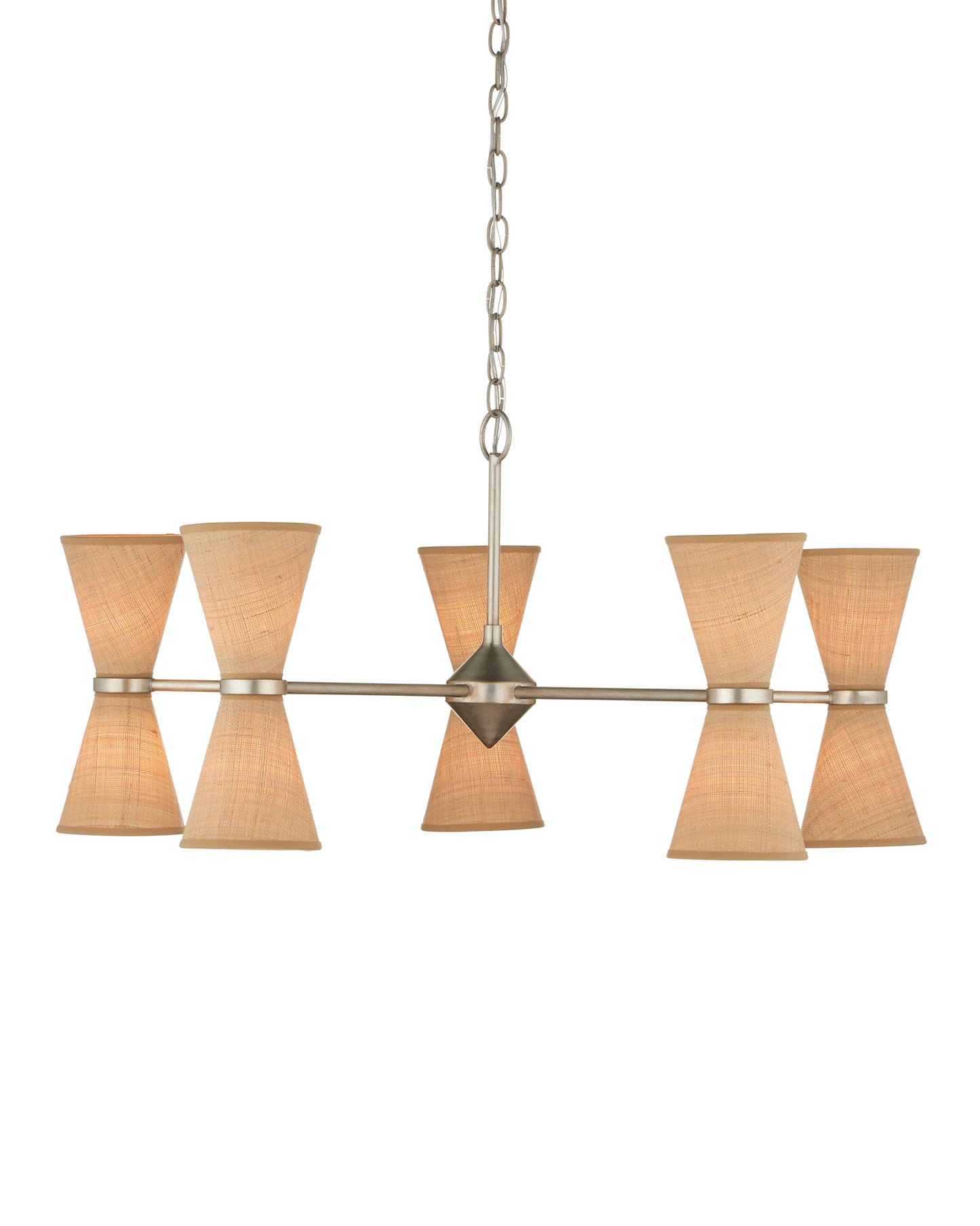 Pennyworth Iron and Grasscloth Silver Chandelier