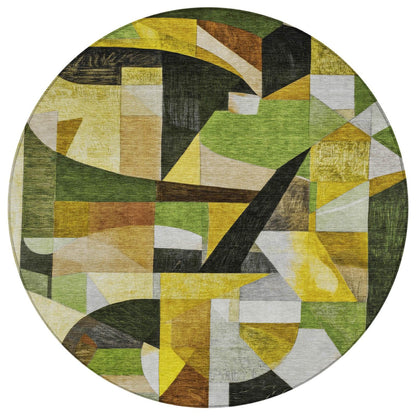 Jaelira Green Washable Indoor-Outdoor Rug