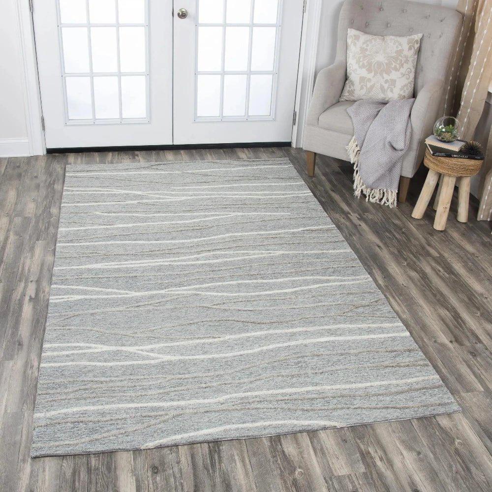 Bool Lines Gray Large Area Rugs For Living Room -- gray