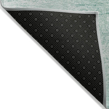 Kaelas Teal Washable Indoor-Outdoor Rug
