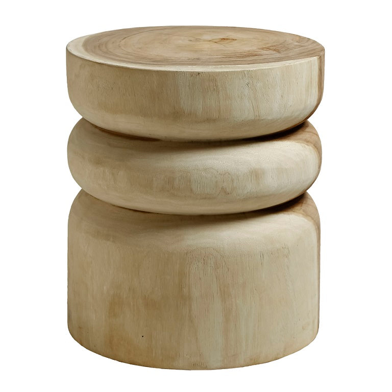 Siera Natural Suar Wooden Outdoor Stool