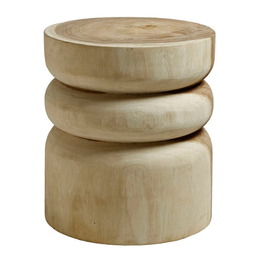 Siera Natural Suar Wooden Outdoor Stool