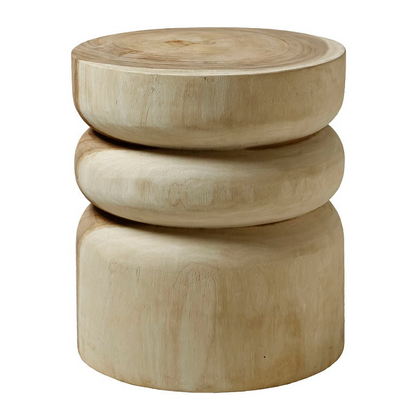 Siera Natural Suar Wooden Outdoor Stool