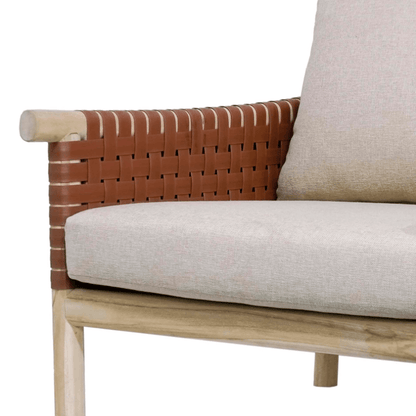 Wade Wood Framed Leather Patio Chair