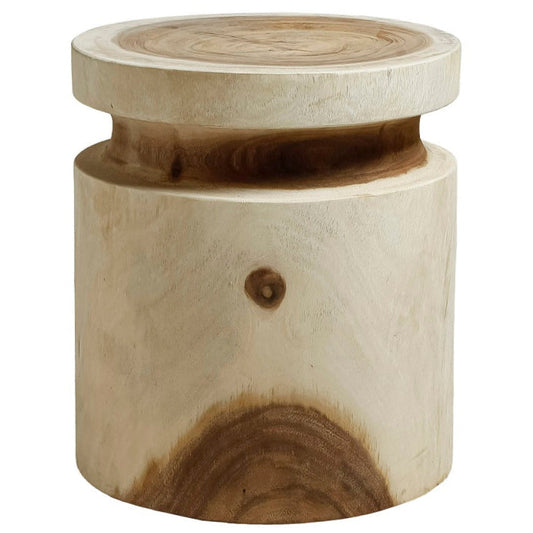 Kofi Natural Suar Wooden Outdoor Stool