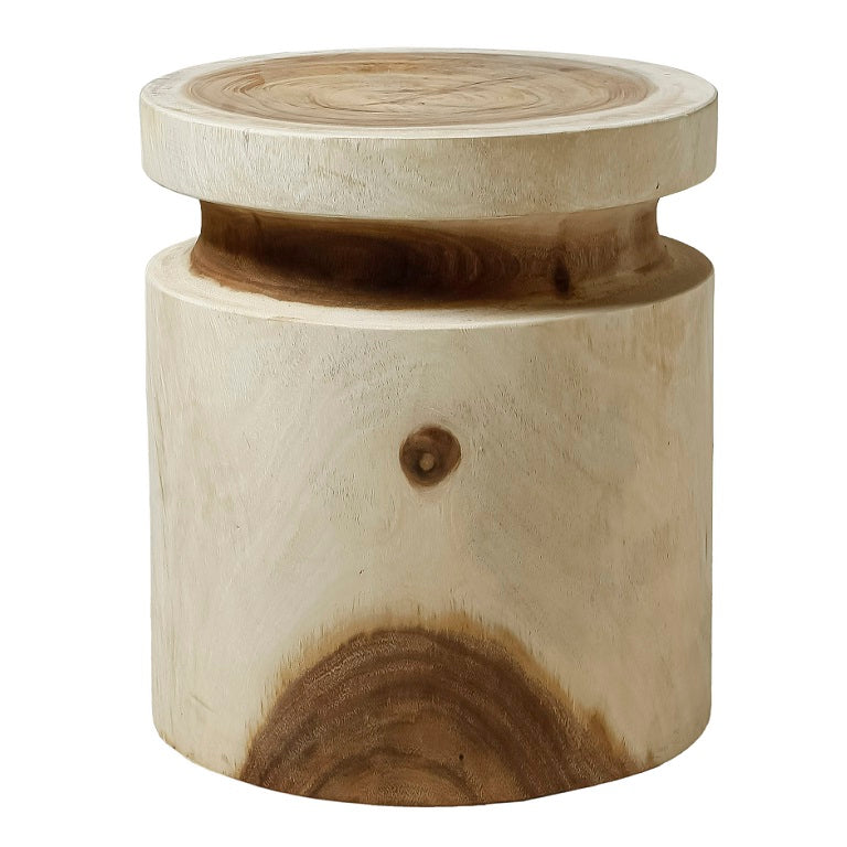 Kofi Natural Suar Wooden Outdoor Stool