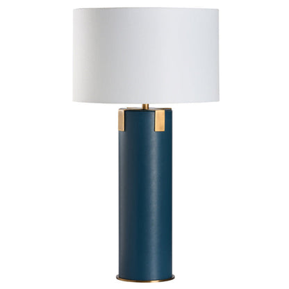 Wildwood Meridian Blue Leather Warp Table Lamp