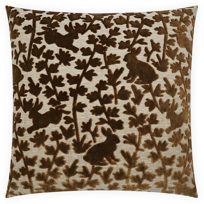 D.V. Kap Luv Bunny Brown Throw Pillow