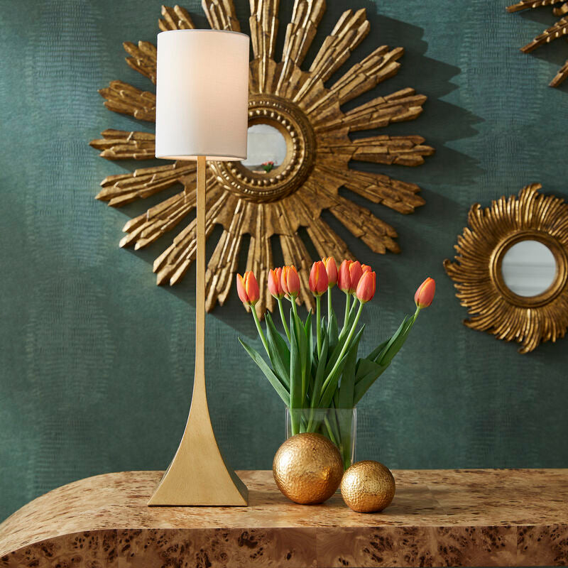 Chelsea House Gold Leaf Iron Buffet Square Base Table Lamp