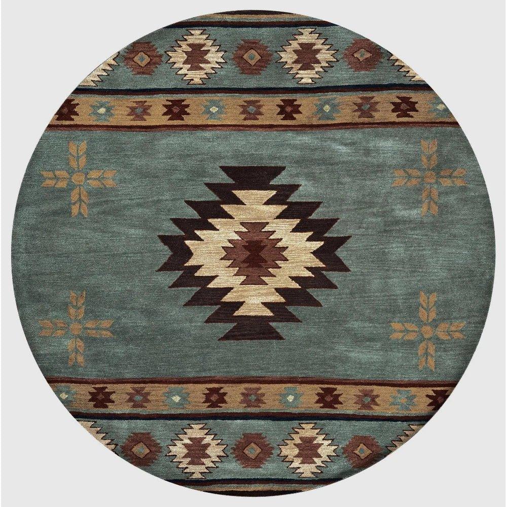 Deal Gray Blue Round Area Rugs For Dining Room