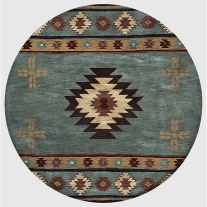 Deal Gray Blue Round Area Rugs For Dining Room