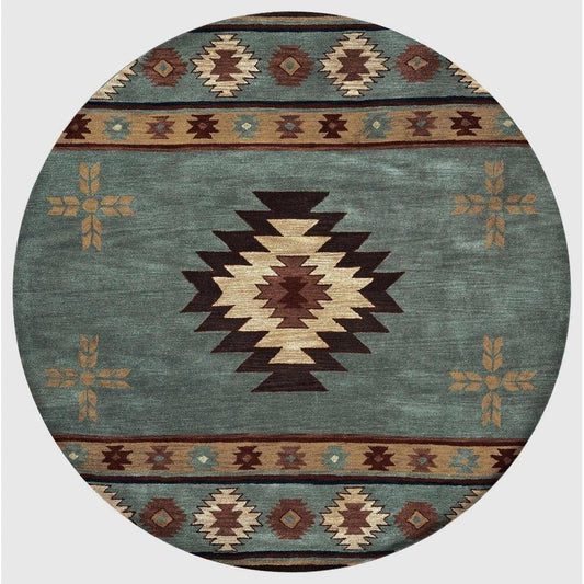 Deal Gray Blue Round Area Rugs For Dining Room