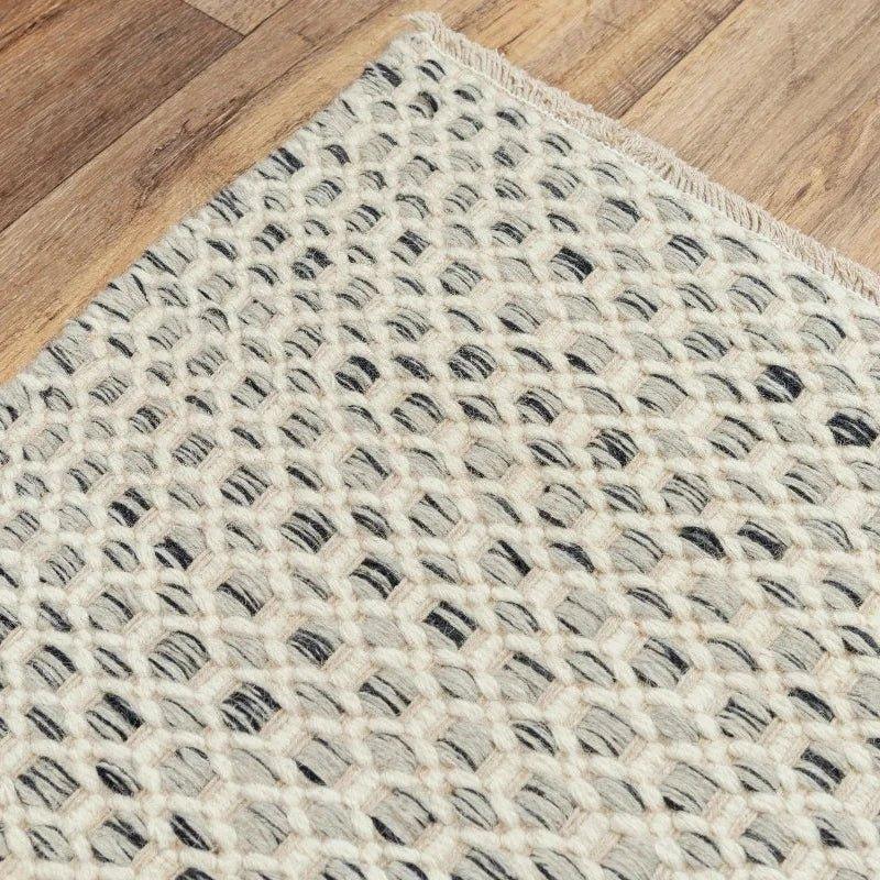 Cobe Basketweave Gray Area Rugs For Living Room -- gray