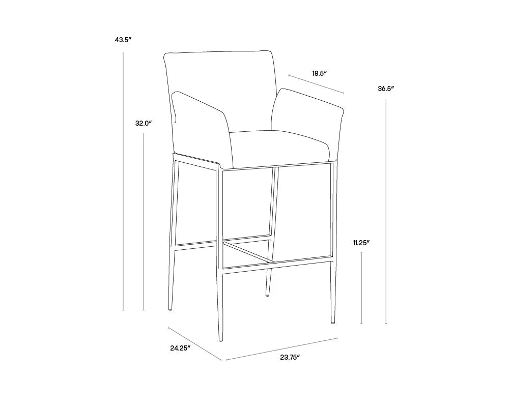 Gesa Fabric Upholstered Barstool