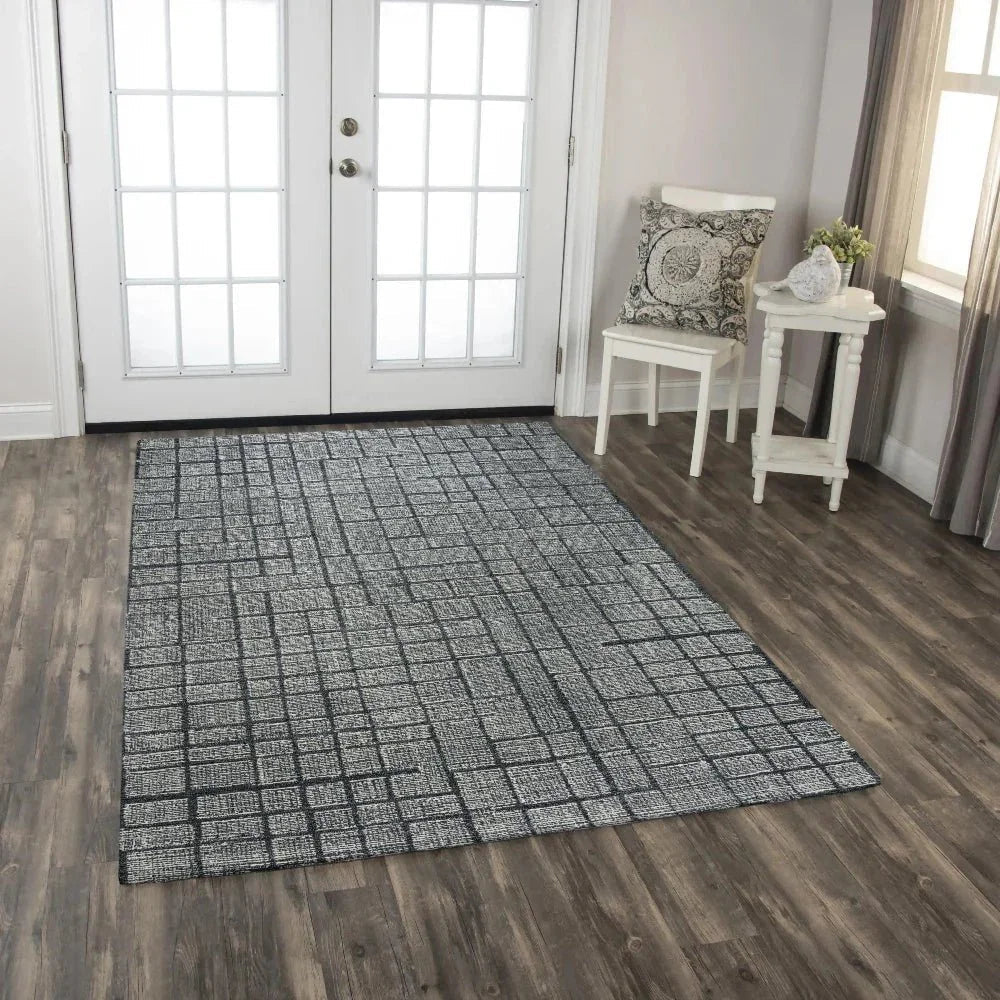 Chip Solid Charcoal Area Rugs For Living Room -- charcoal