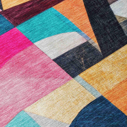 Jaelira Blue Washable Indoor-Outdoor Rug