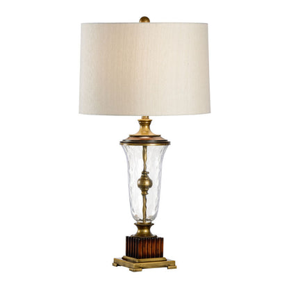 Wildwood Crystal Brass And Wood Design Vase Table Lamp