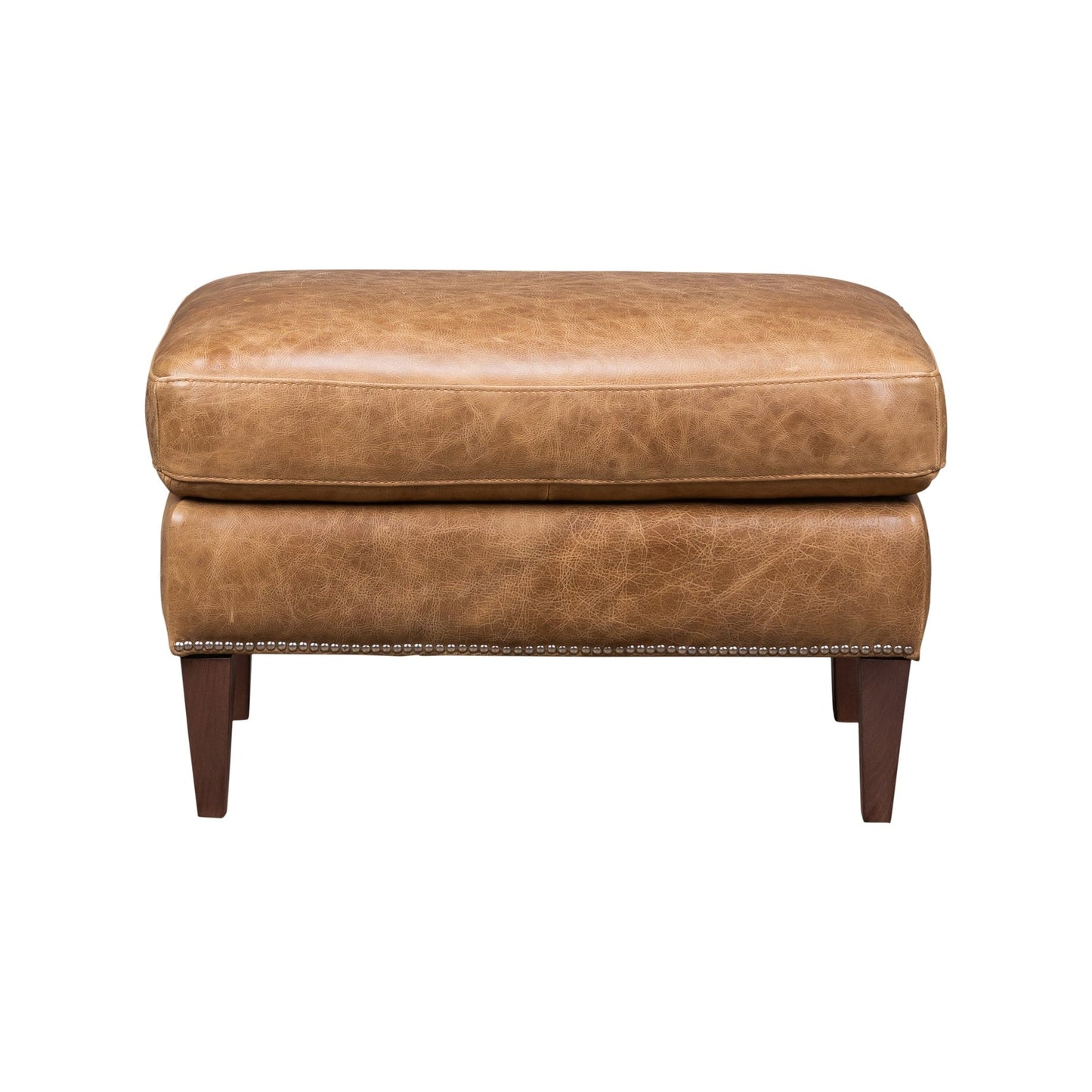 Florence Leather In Venerando Umber Ottoman