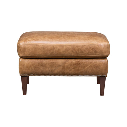 Florence Leather In Venerando Umber Ottoman