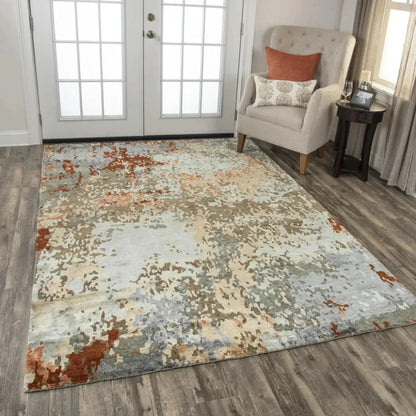 Asa Abstract Rust Large Area Rugs For Living Room -- rust