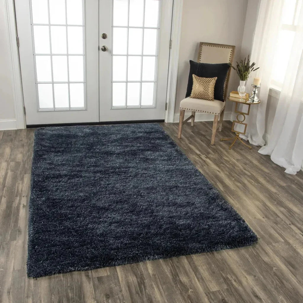 Cudi Solid Charcoal Area Rugs For Living Room -- charcoal