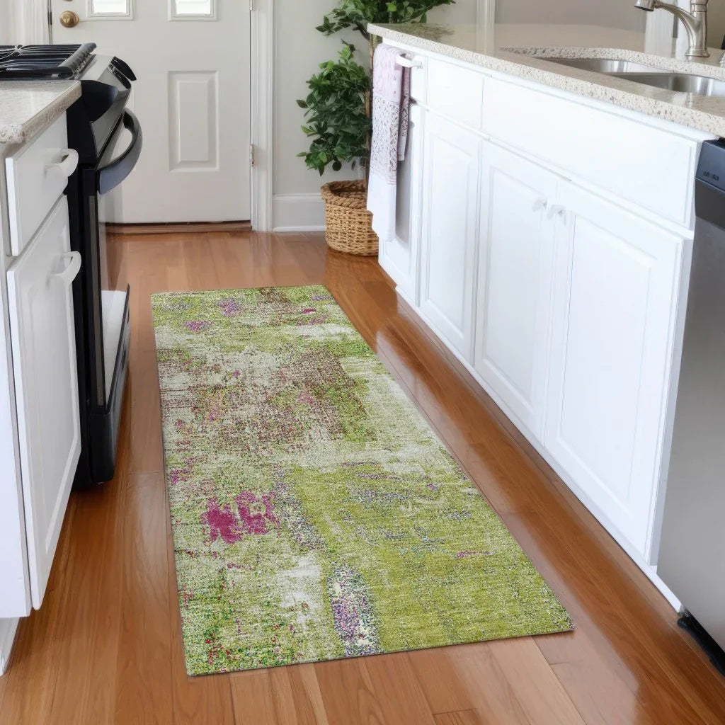Aria Lime Washable Indoor-Outdoor Rug-Outdoor Rugs-LOOMLAN Rugs-LOOMLAN
