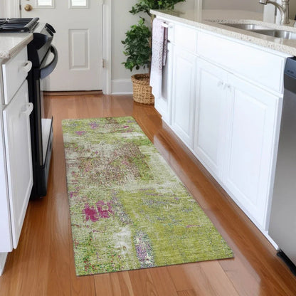 Aria Lime Washable Indoor-Outdoor Rug-Outdoor Rugs-LOOMLAN Rugs-LOOMLAN
