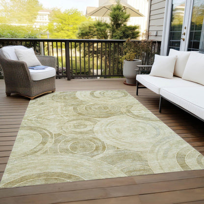 Jaelain Gold Washable Indoor-Outdoor Rug