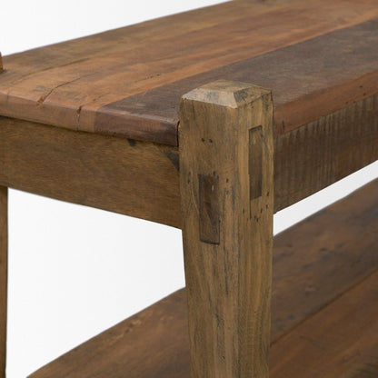 Ashwick 60" Dark Brown Reclaimed Wood Backless Bench -- Dark Brown
