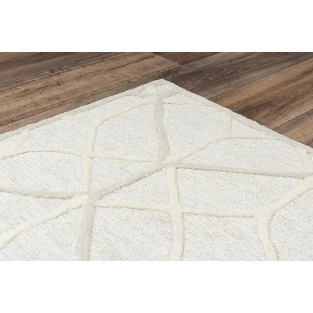 Apso Geometric Beige Living Room Rug -- beige