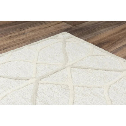 Apso Geometric Beige Living Room Rug -- beige