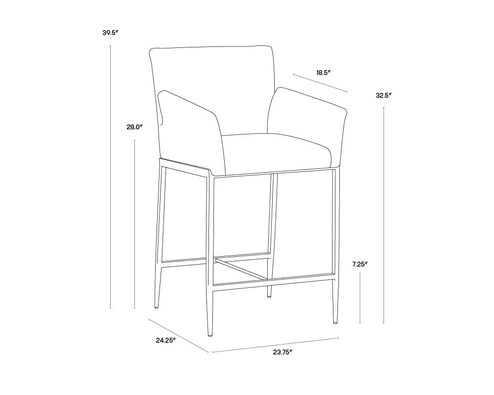 Gesa Fabric Upholstered Counter Stool