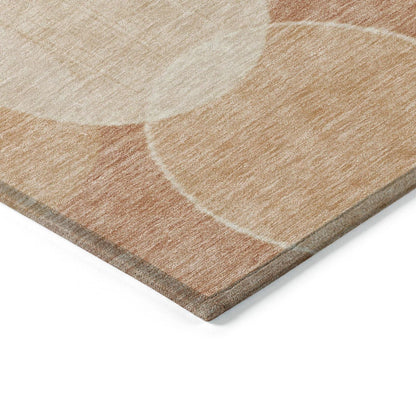 Jaelanor Orange Washable Indoor-Outdoor Rug