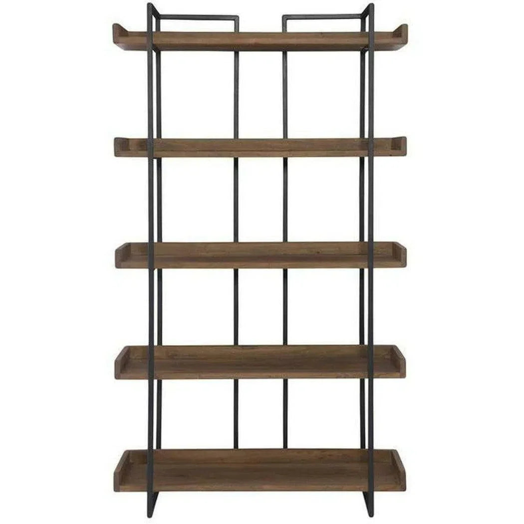 44 x 77 Inch Bookshelf Small Brown Industrial Etageres LOOMLAN By Moe's Home